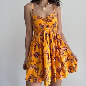 A.L.C. Yellow Floral Print Mini Dress